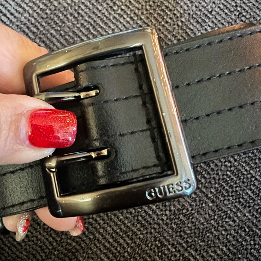 Guess Black Genuine Leather Belt